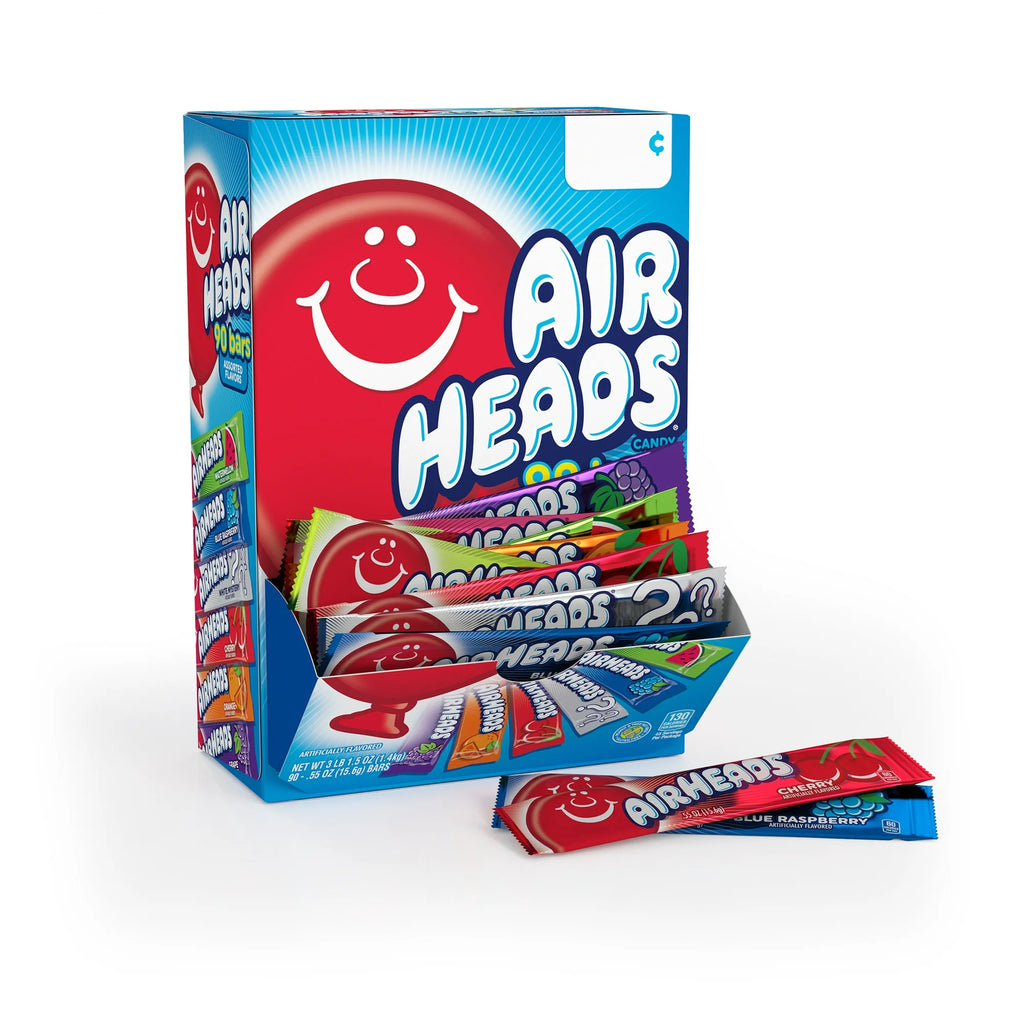 Airheads Candy Variety Gravity Feed Box, 90 Individually Wrapped Assorted Fruit Bars