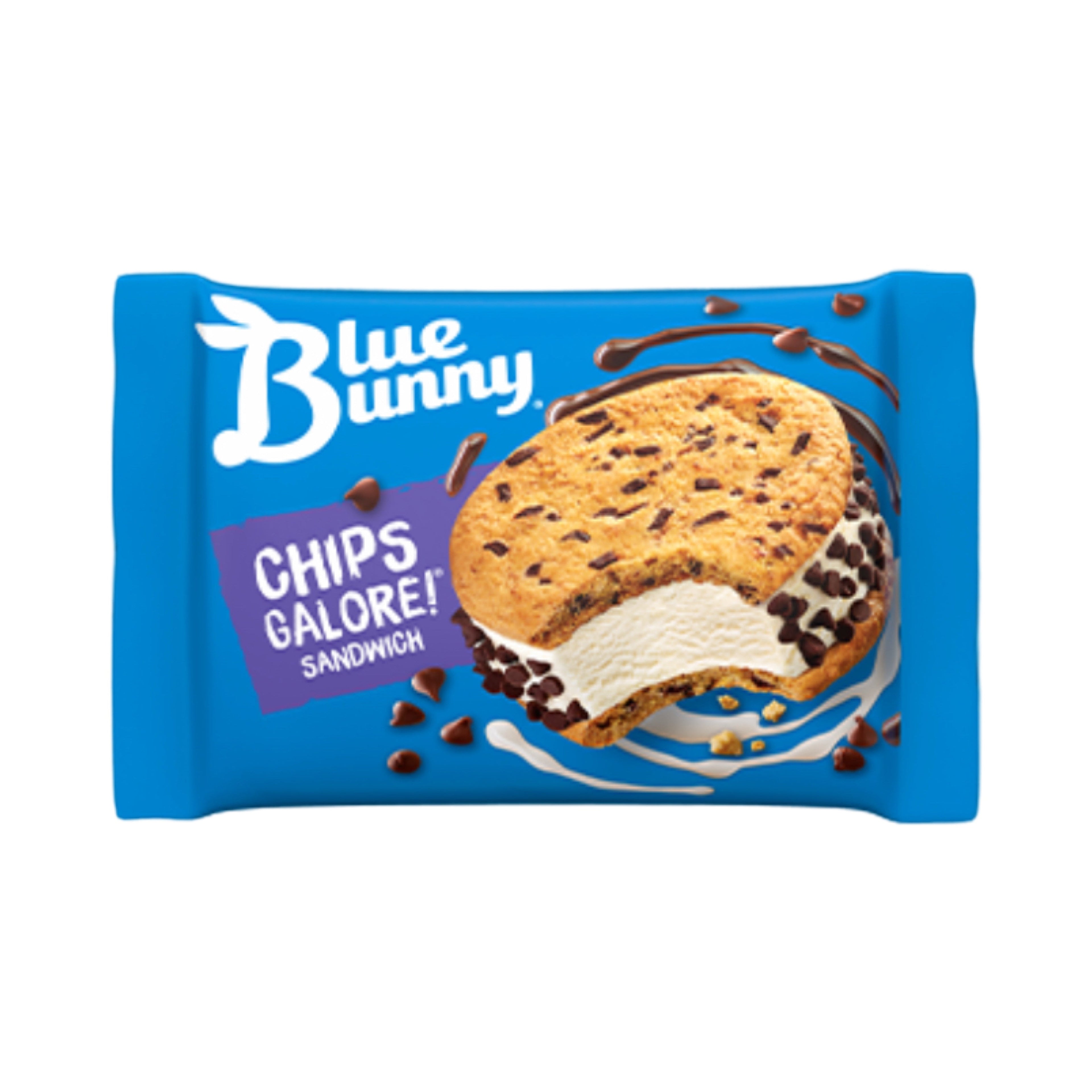 Blue Bunny Chips Galore Cookie Ice Cream Sandwich (12 or 24 Count)