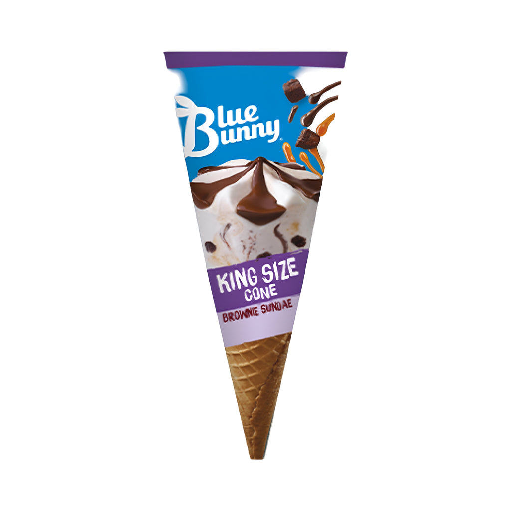Blue Bunny King Size Vanilla Brownie Ice Cream Cone (12 Count)