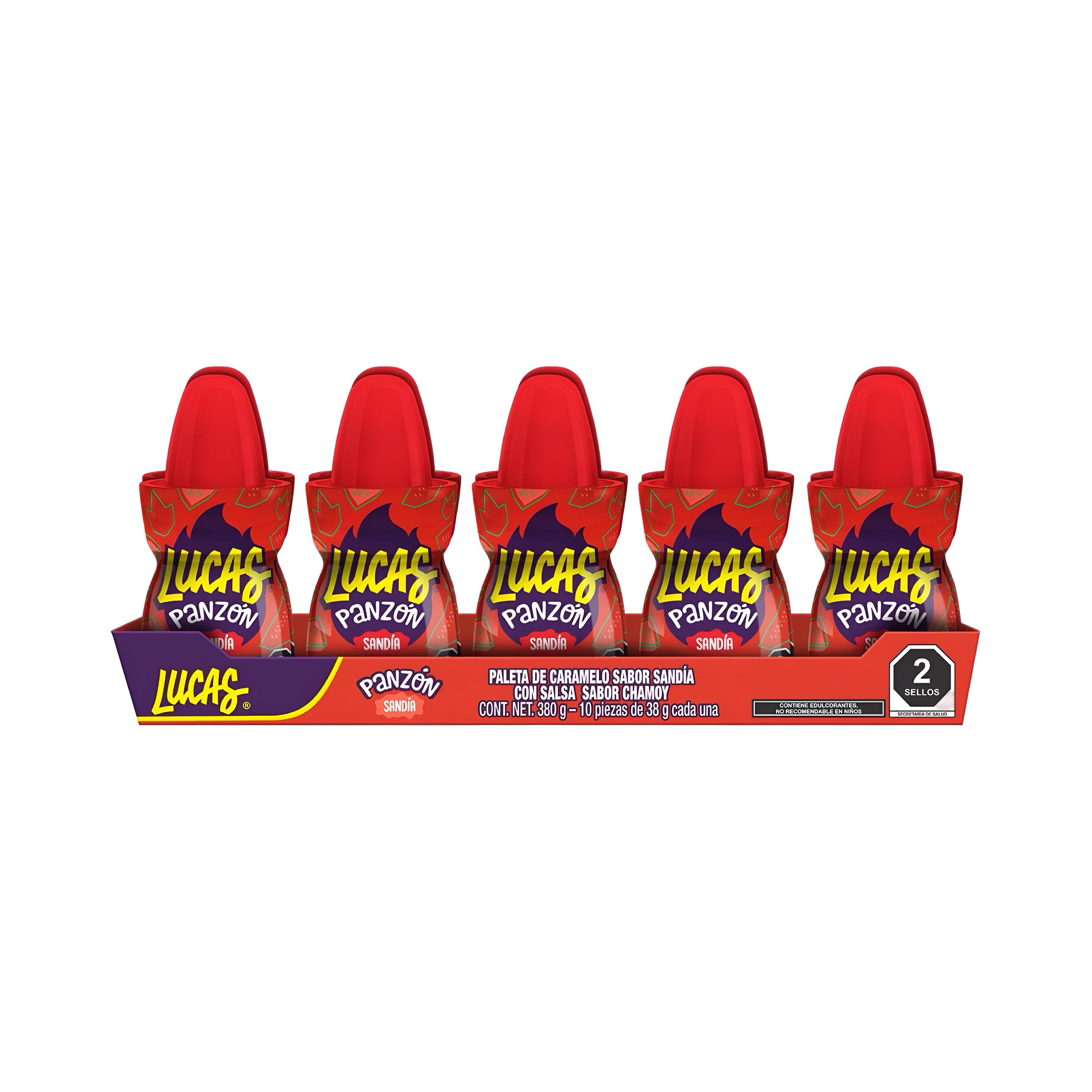 Lucas Panzon Lollipop Watermelon Mexican Candy (10 Count)