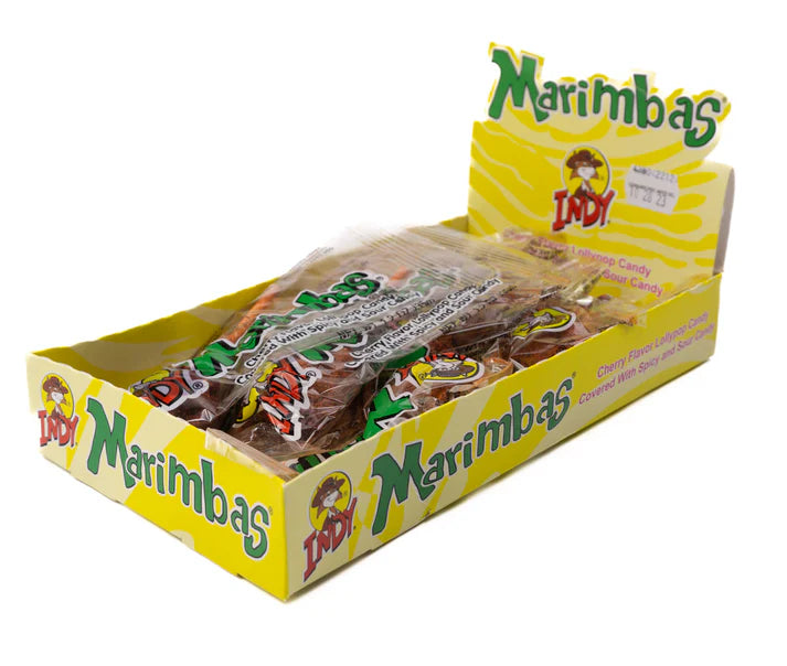 Indy Marimbas Cherry Lollipops (12 Count)