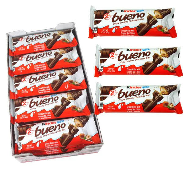 Kinder Bueno Hazelnut Chocolate Bar (20 Count)