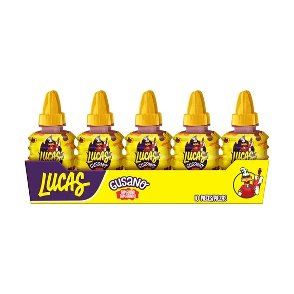 Lucas Gusano Tamarindo Liquid Mexican Candy (10 Count)