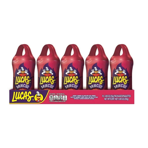 Lucas Muecas Cherry Mexican Candy Lollipop (10 Count)