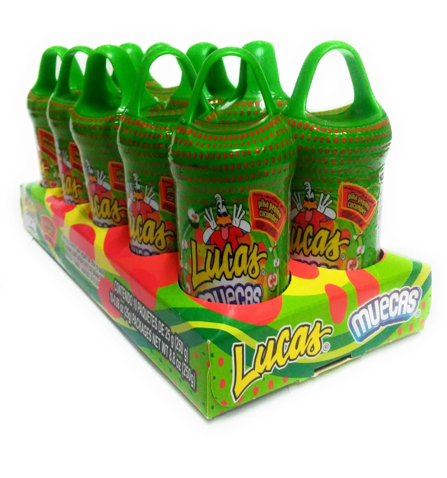 Lucas Muecas Pepino Mexican Candy Lollipop (10 Count)