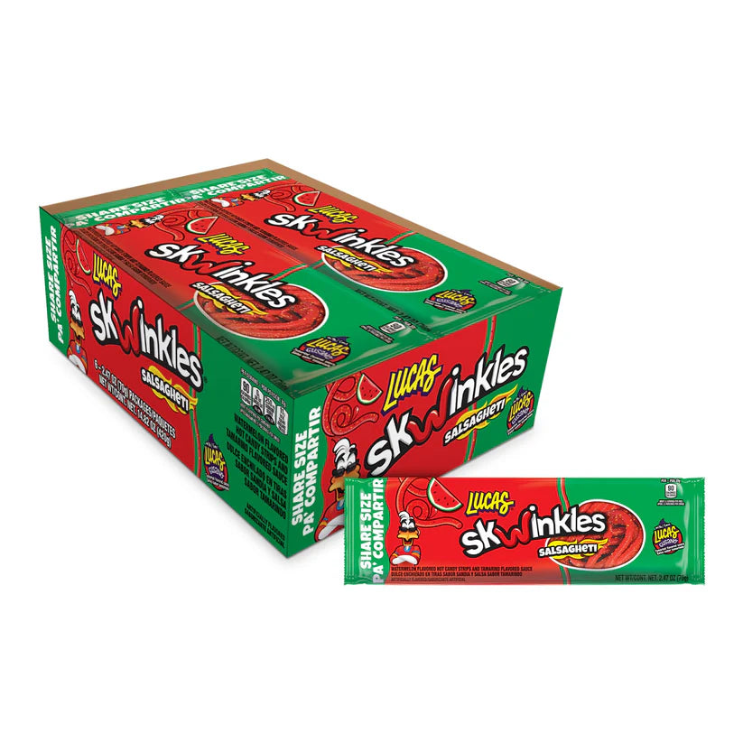 Lucas Salsaghetti K.S Watermelon Flavored Straw Candy (6 Count)