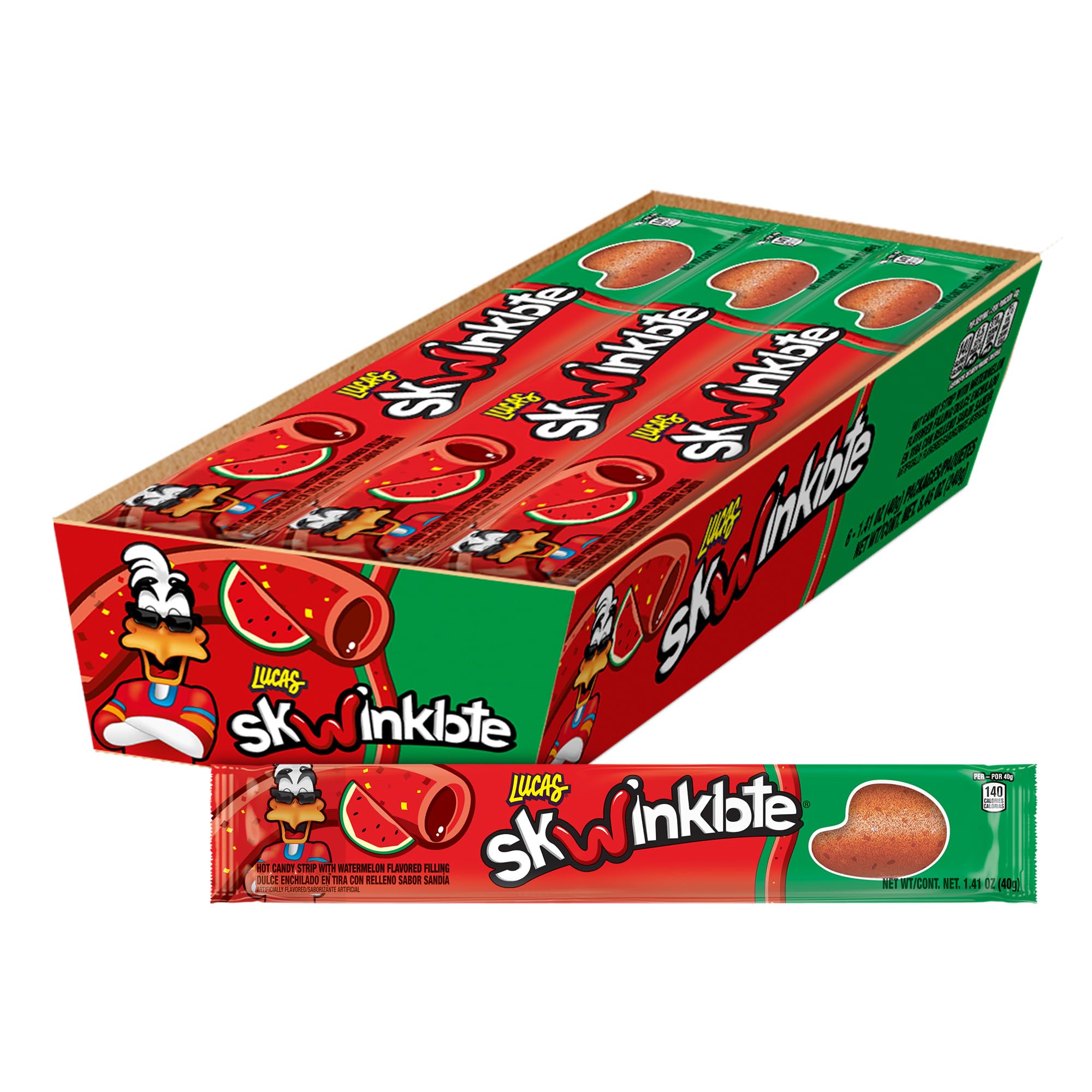 Lucas Skwinklote Watermelon Flavored Straw Candy (6 Count)