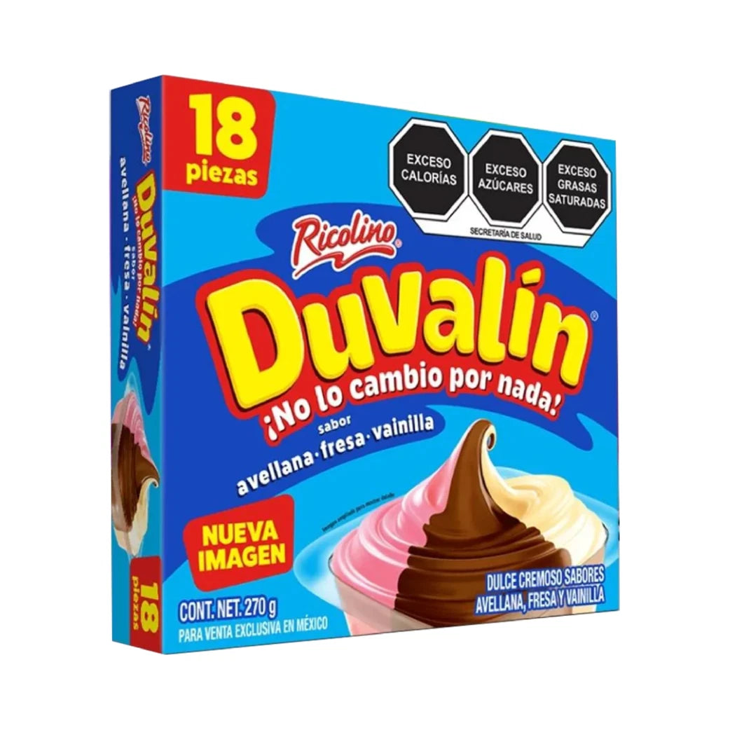 Ricolino Duvalin Hazelnut/Strawberry/Vanilla (18 Count)
