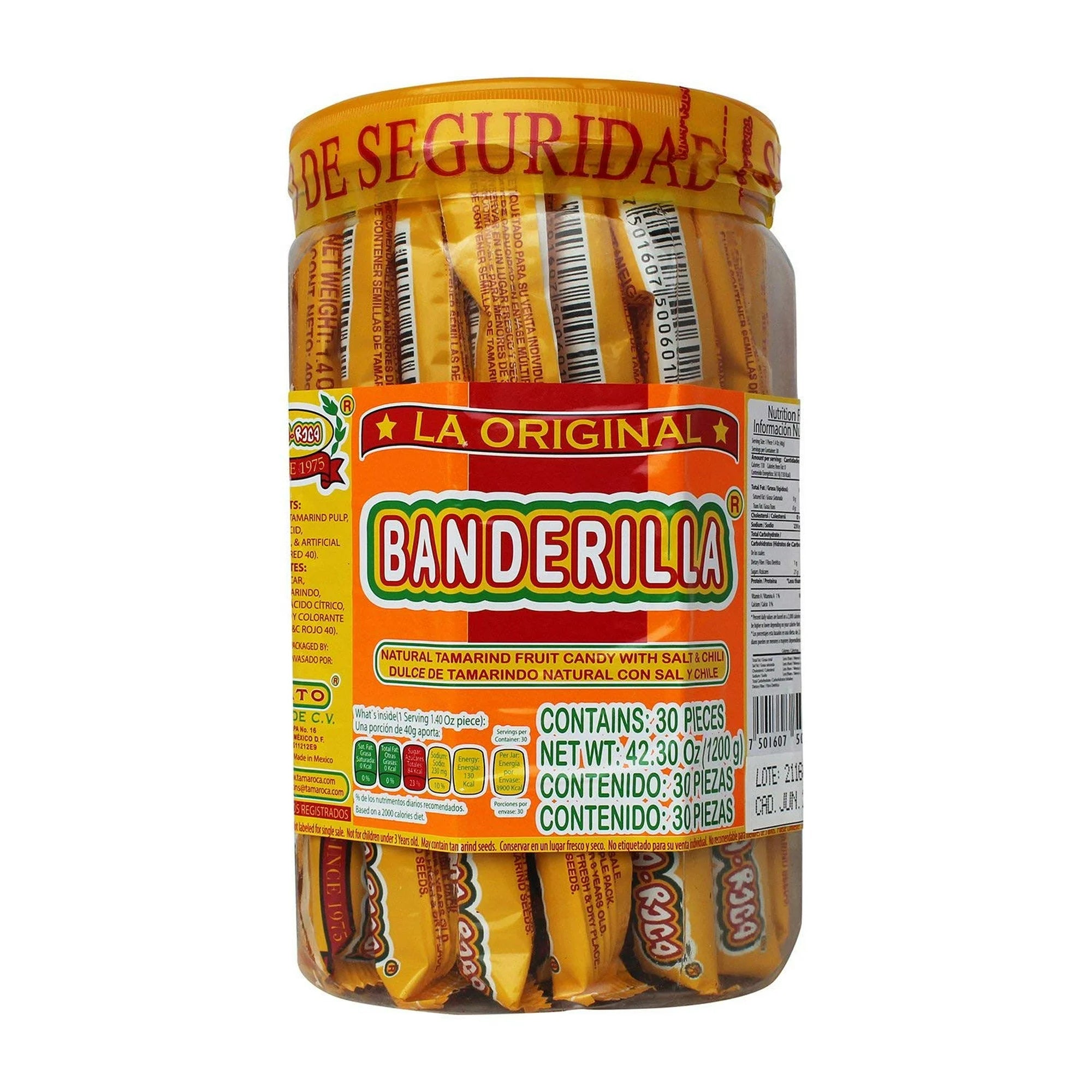 Tama-Roca Banderilla Tamarindo Straw Candy (30 Count)