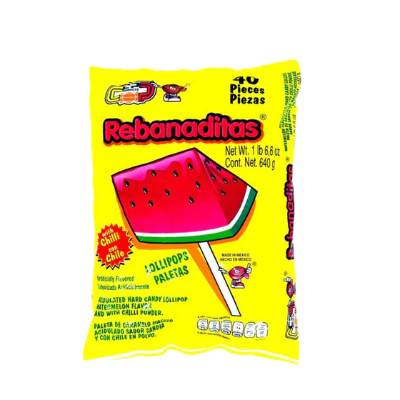 Vero Rebanaditas Watermelon Chili Lollipop (40 Count)