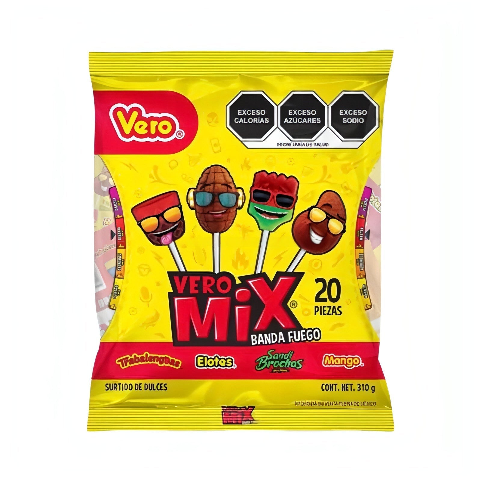 Vero Banda Fuego Mexican Candy Lollipop Mix (20 Count)