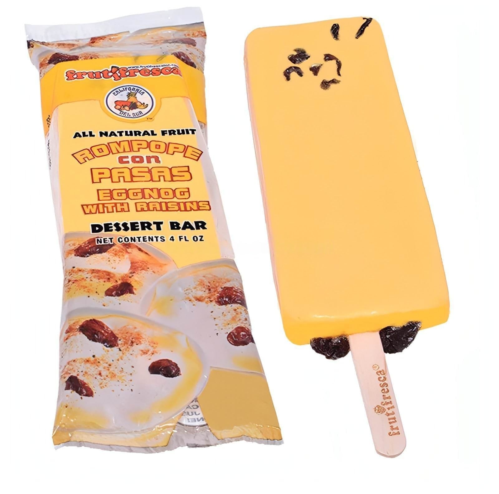 Rompope Con Pasas Ice Cream Natural Fruit Bar (12 Count)